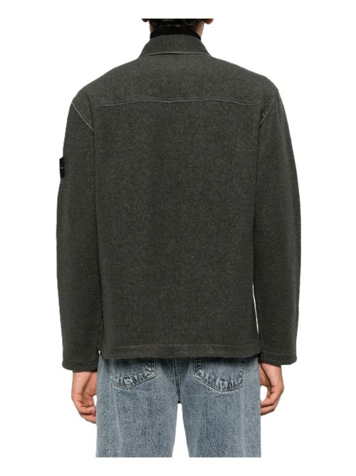 logo-patch shirt jacket Stone Island | L2S15 1200034 S0461V0062 LEAD GREY